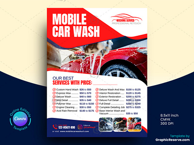 Mobile Car Wash Flyer (Canva Template)