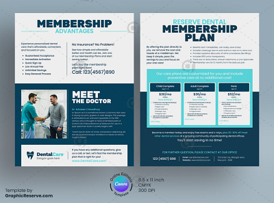 Dental Membership Advantages Flyer Design Template membership flyer