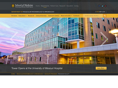 MU School of Medicine Redesign header homepage nav redesign slideshow ui web web design website