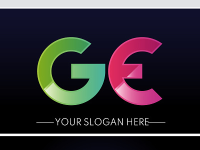 GE logo with gradients am branding design graphic design illustration logo typography ui ux vector