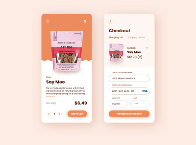 Daily UI Challenge | 002 checkout checkout ui dog app dog food dogs interaction design ui ui design user experience ux ux design