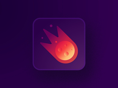 Meteor App Icon app icon icon meteor purple space ui ux