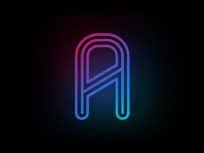 Strato alphabet colorful font futuristic light lines strato