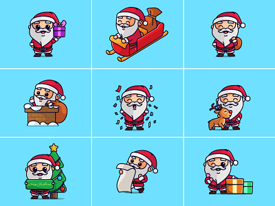 Cute Santa Claus Activity Collections🎅🏻🥰 cartoon cute cutecartoon design graphic design illustration logo mascot santa santaclaus simplecartoon vector