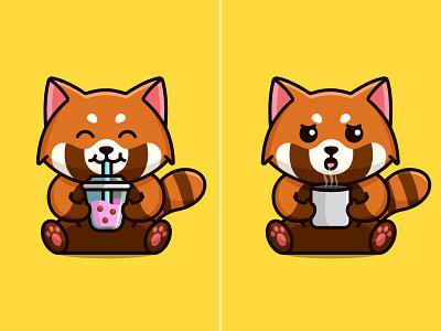 Red Panda with his drink 🐼🔴☕️🍦​​​​​​​