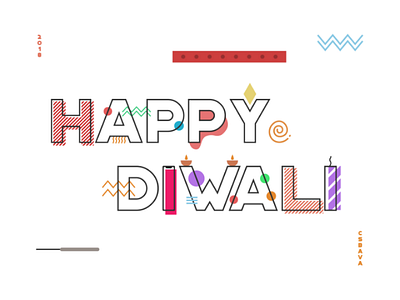 Diwali greeting | 2018 2018 diwali memphis minimal negative space