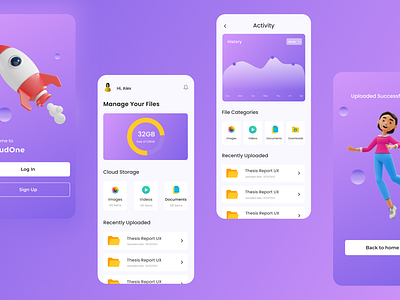 A Cloud Storage App (UI/UX Design)