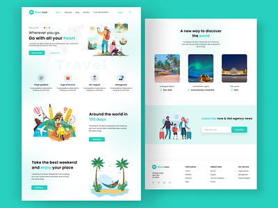 Travel Management Website UI/UX Design figma landing page ui uiux user interface web design website design