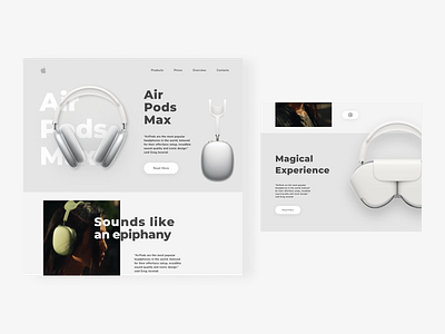 Airpods Landing Page Design adobe xd ecommerce design figma landing page ui ui ux ux ux design web design