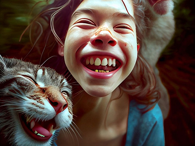 Smiles- Cat Girl illustration