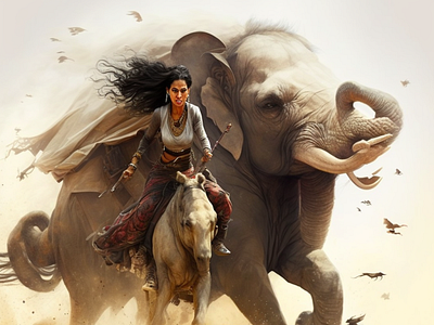 The Elephant and the Warrior Girl illustration