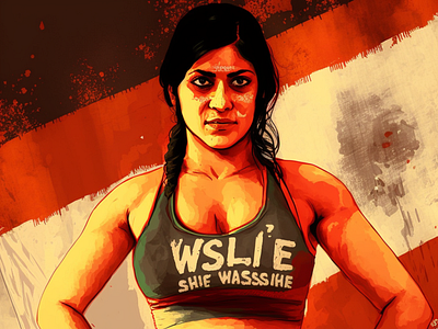 Wrestler India illustration