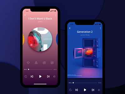 Daily UI- music player card sketch ui