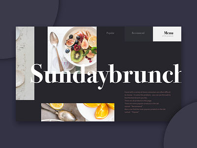 Brunch web design brunch food ui web