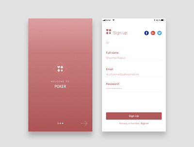 #DailyUI_01_Signup android app conceptual design firsttry minimal signup signupform singletone ui