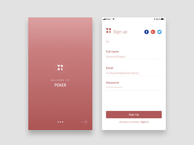 #DailyUI_01_Signup android app conceptual design firsttry minimal signup signupform singletone ui