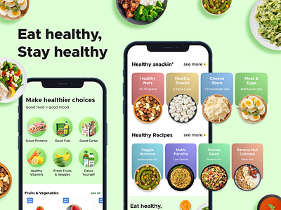 Healthy Eating landing page for Q-commerce