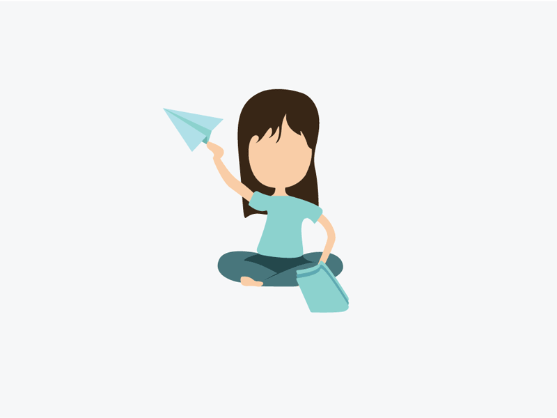 Airplanes and Paperboats adobe illustrator adobe photoshop airplanes childhood debut dribbble debut girl girl with airplanes nostalgia nostalgic paperboat