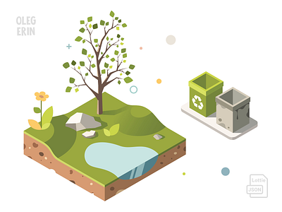 Ecology isometric animation air animation concept environment global infographic infographics isometric json lottie nature plastic pollution recycling vector warming waste water web