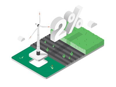 Operate and Utilize Land agricultural animation eco ecology energy farm green industry infographic infographics isometric json lottie renewable svg vector web wind wind mill windmill