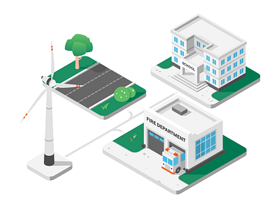 Generate Revenue animation building eco ecology energy green infographic infographics isometric json lottie money renewable school svg vector web wind wind mill windmill