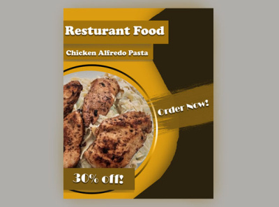 restaurant poster 3d graphic design logo