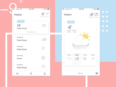 weather interface app flat interface sun ui ux weather