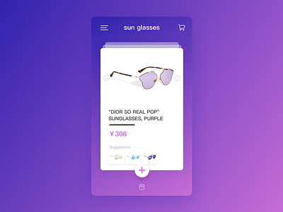 Sun glasses purple～ flat glasses ios11 purple sun ui ux