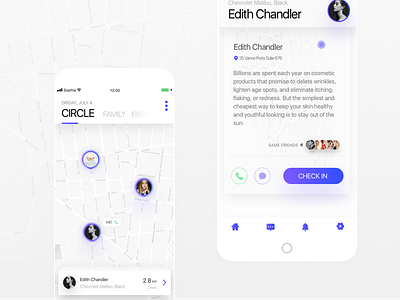 Location Check In app application clean design ios material minimal ui ux