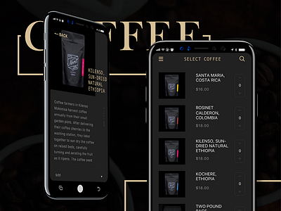 Coffee black coffee design experience identity interface online ui usability user ux