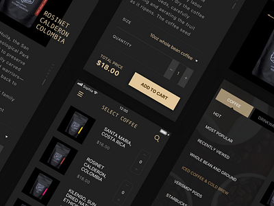 Coffee All black coffee design experience identity interface online ui usability user ux