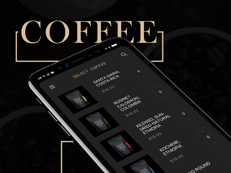 Coffee black coffee design experience gif identity interface online ui usability user ux