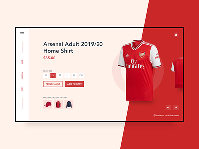 Arsenal Direct Shop arsenal fc epl football invisionstudio madewithstudio red soccer ui ux web web design