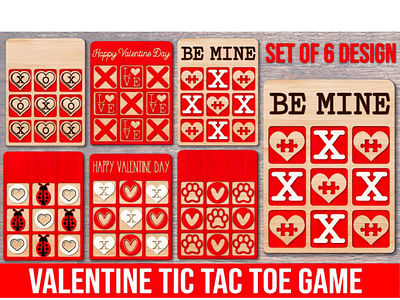 Valentine Tic Tac Toe Game Laser Cut
