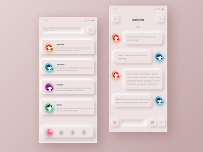 Chat UI app design sketch ui ux