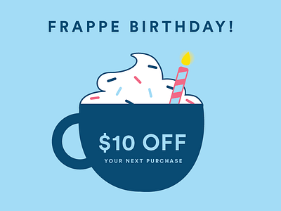 Frappe Bday -- Coffee Pun coupon branding coffee coffeeshop coupon