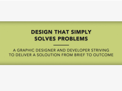 Solves Problems banner intro portfolio site