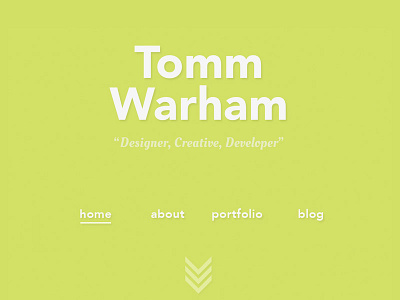 New Portfolio Site Home Page