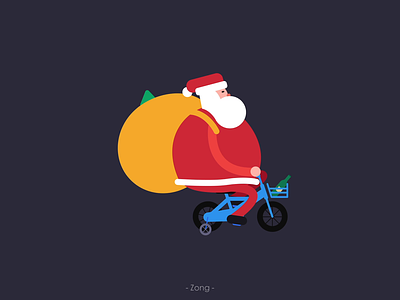 Present by bike animation christmas illustration tree