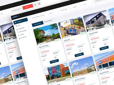 Real Estate | 1031 trade Dashboard 1031 trade buding business exchange realestate trading ui
