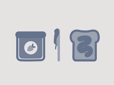 Jam and Toast illustration illustrator jam jelly purple strawberry toast