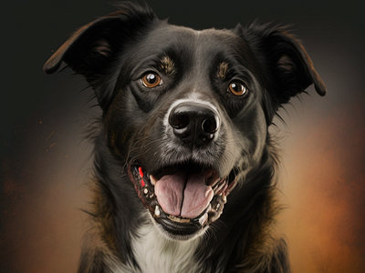 Dog portrait arte ui