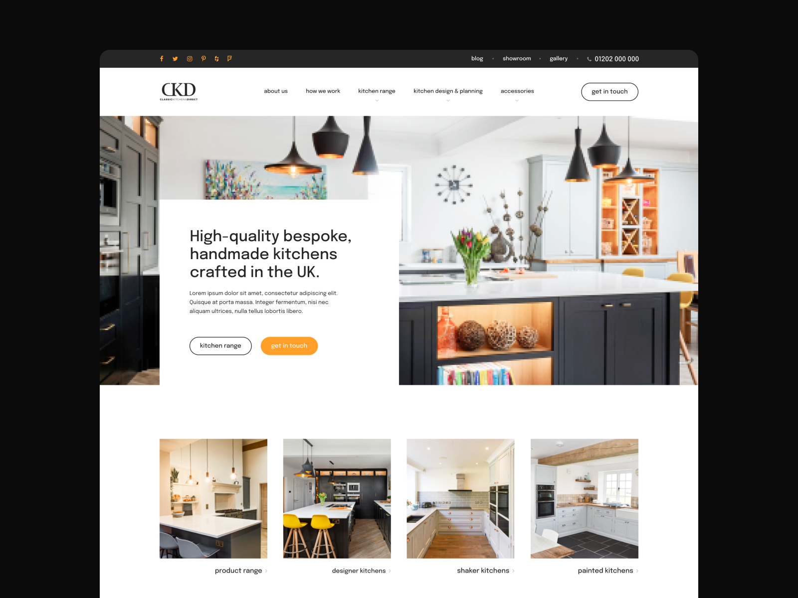 Kitchen Design Landing Page by George Wood on Dribbble