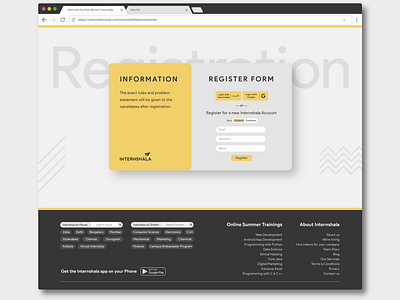 Website Registration Page UI Design - Internshala