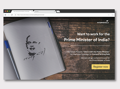 Website Landing Page UI Design - Internshala assignment internship landing page ui landingpage