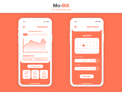 Mo-Bill Mobile Billing App UI Design app app ui application bill billing design mobile mobile app mobile app design ui