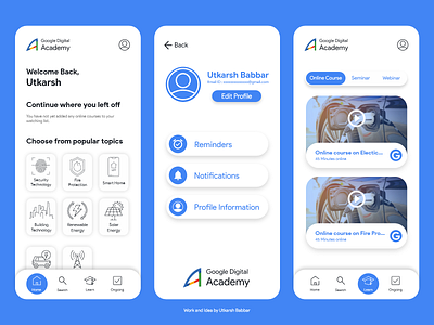 Google Digital Academy App UI Concept academy app design app ui application application ui design google google design ux