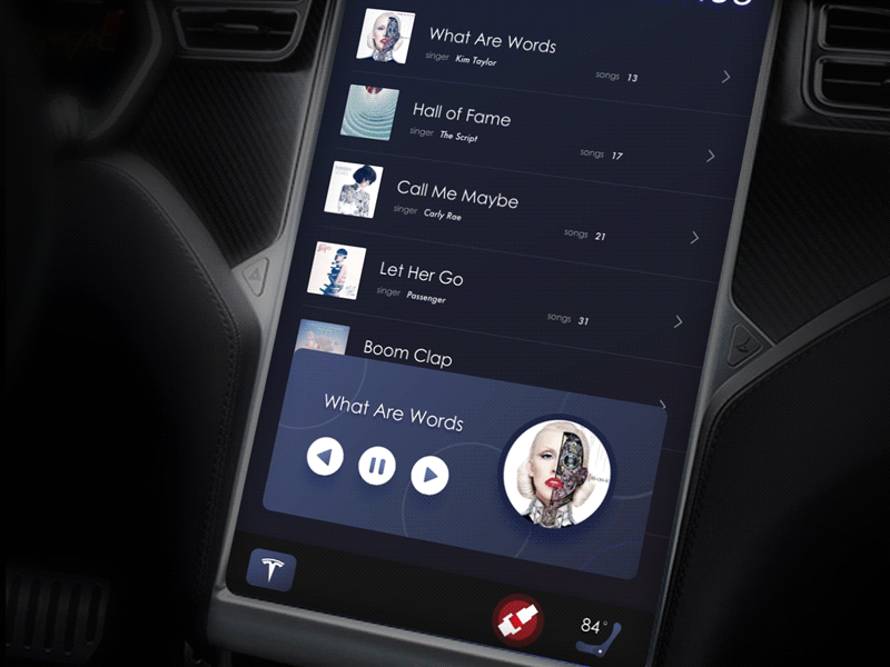 Tesla car interactive concept
