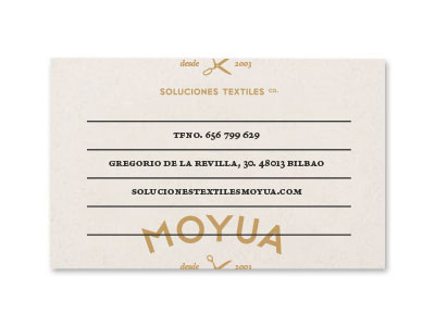 Moyua business card identity textile