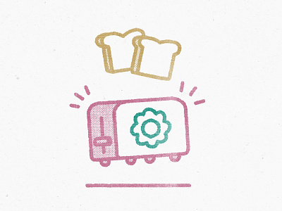 Toaster cute design flat flower graphic icon illustration illustrator